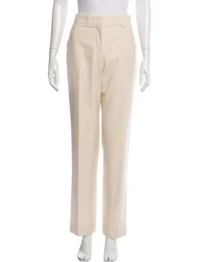 Pre-owned Givenchy Wool Straight Leg Pants In Neutral