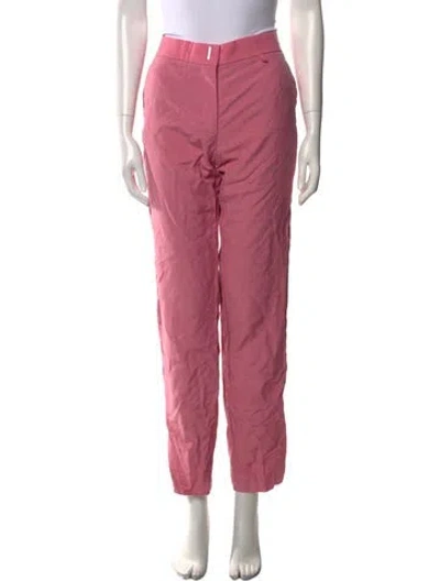 Pre-owned Givenchy Wool Straight Leg Pants In Pink