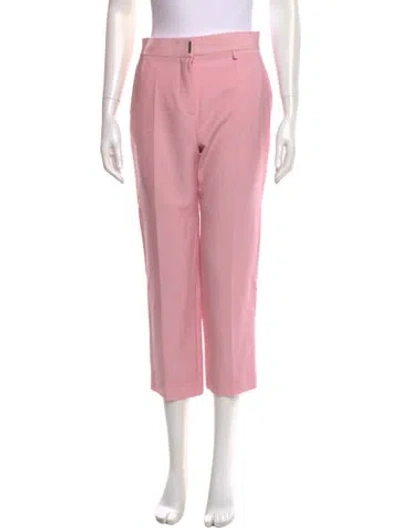 Pre-owned Givenchy Wool Straight Leg Pants In Pink