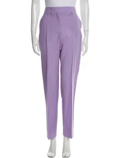 Pre-owned Givenchy Wool Straight Leg Pants In Purple