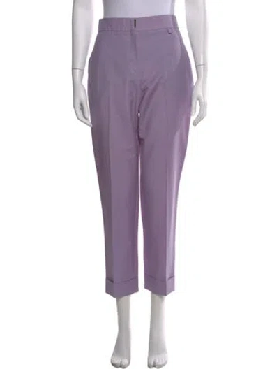 Pre-owned Givenchy Wool Straight Leg Pants In Purple
