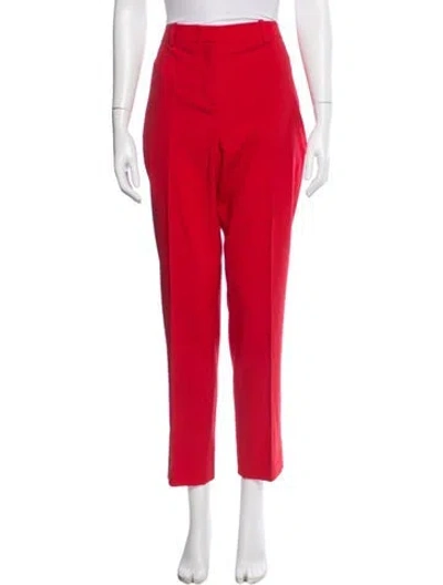 Pre-owned Givenchy Wool Straight Leg Pants In Red