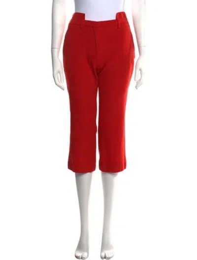 Pre-owned Givenchy Wool Straight Leg Pants In Red