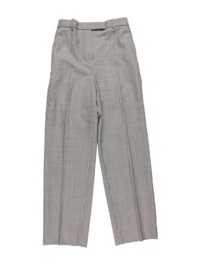 Pre-owned Givenchy Wool Straight Leg Pants In Silver