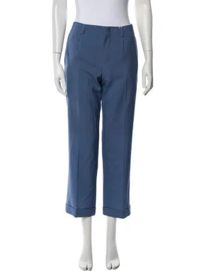 Pre-owned Givenchy Wool Straight Leg Pants W/ Tags In Blue