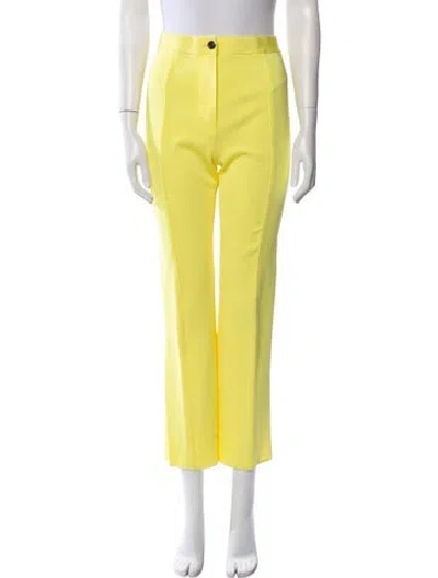 Pre-owned Givenchy Wool Straight Leg Pants In Yellow