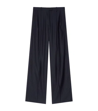 Givenchy Wool Stripe Wide-leg Trousers In Black