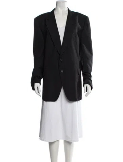 Pre-owned Givenchy Wool Striped Blazer In Blue