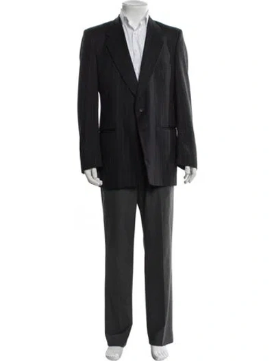 Pre-owned Givenchy Wool Striped Blazer In Blue