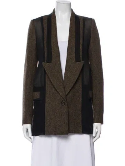 Pre-owned Givenchy Wool Striped Blazer In Brown