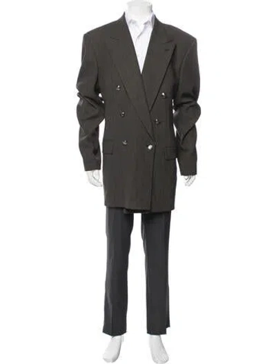Pre-owned Givenchy Wool Striped Blazer In Green