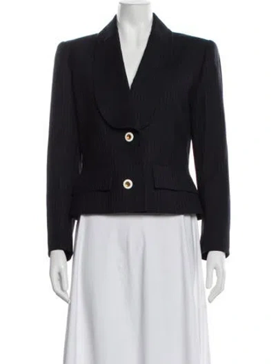 Pre-owned Givenchy Wool Striped Blazer In Grey