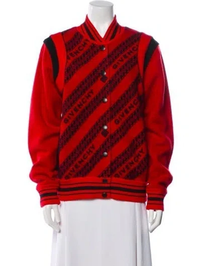 Pre-owned Givenchy Wool Striped Jacket In Red