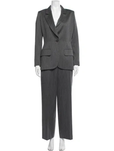 Pre-owned Givenchy Wool Striped Pantsuit In Gray