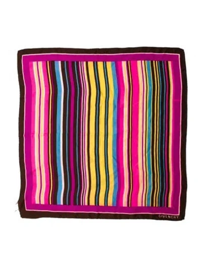 Pre-owned Givenchy Wool Striped Scarf In Pink