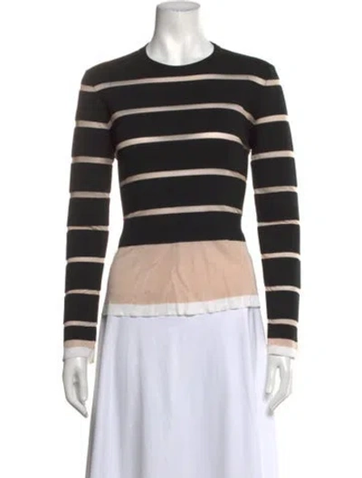 Pre-owned Givenchy Wool Striped Sweater In Black