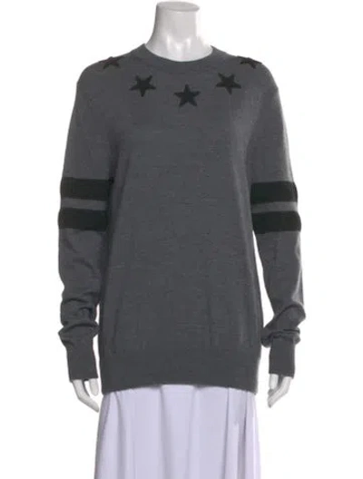 Pre-owned Givenchy Wool Striped Sweater In Gray
