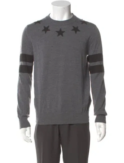 Pre-owned Givenchy Wool Striped Sweatshirt In Gray