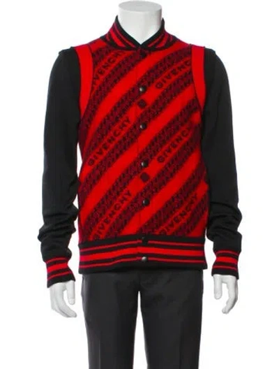 Pre-owned Givenchy Wool Striped Varsity Jacket In Multi