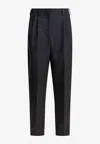 Givenchy Wool Tailored Pants Trousers Grey In Gray