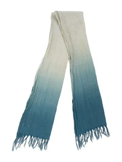 Pre-owned Givenchy Wool Tie-dye Print Scarf In Blue