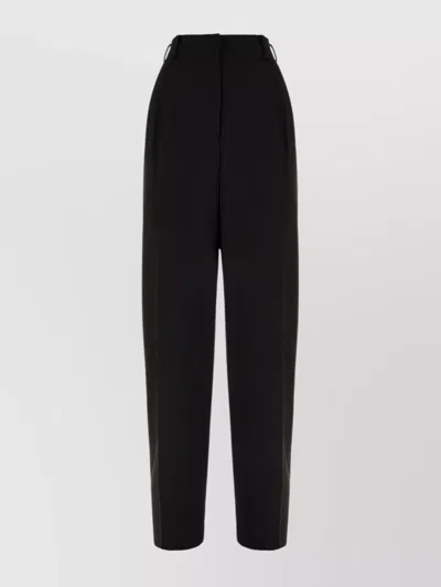 Givenchy Wool Trousers With Pleated Design And Button Detail In Blue