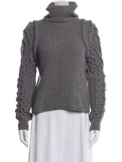 Pre-owned Givenchy Wool Turtleneck Sweater In Gray