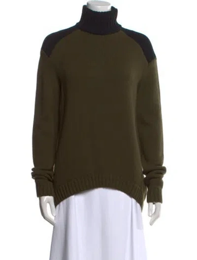 Pre-owned Givenchy Wool Turtleneck Sweater In Green
