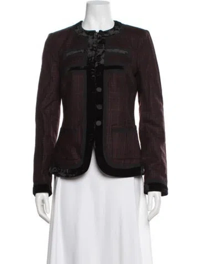 Pre-owned Givenchy Wool Tweed Pattern Evening Jacket In Brown