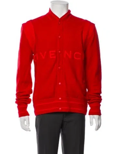 Pre-owned Givenchy Wool Varsity Jacket In Red