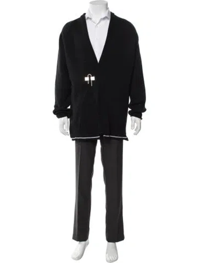 Pre-owned Givenchy Wool V-neck Cardigan In Black