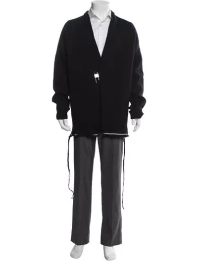 Pre-owned Givenchy Wool V-neck Cardigan W/ Tags In Gray