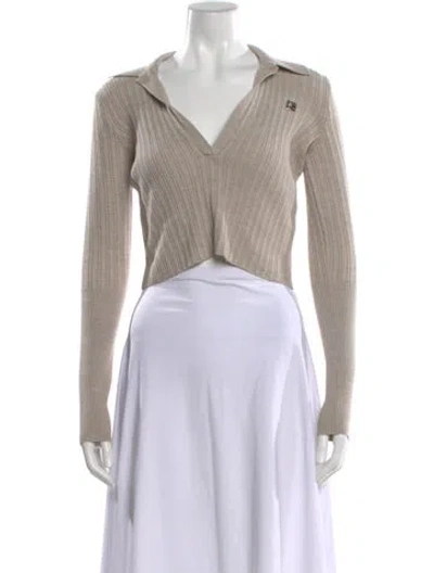 Pre-owned Givenchy Wool V-neck Polo In Neutral