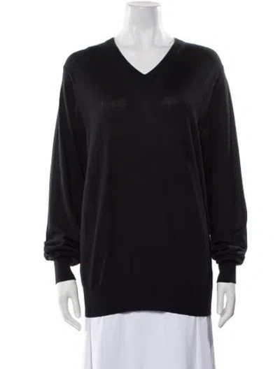 Pre-owned Givenchy Wool V-neck Pullover In Black
