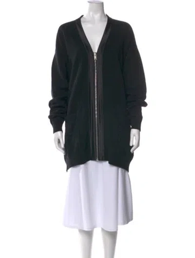 Pre-owned Givenchy Wool V-neck Sweater In Black