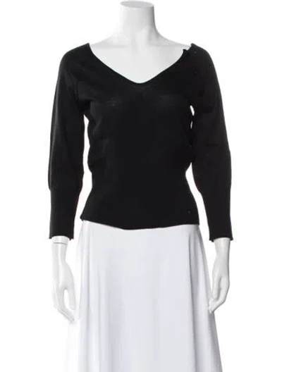 Pre-owned Givenchy Wool V-neck Sweater In Black