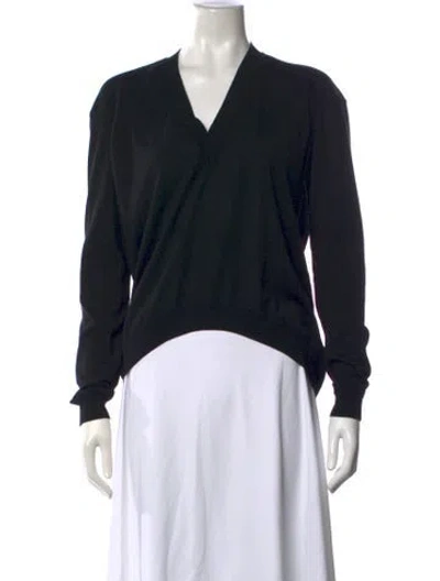 Pre-owned Givenchy Wool V-neck Sweater In Black