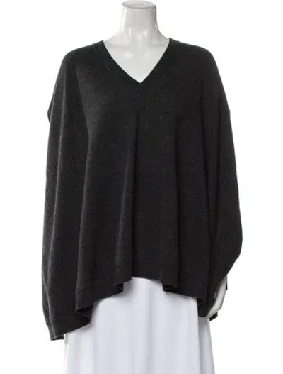 Pre-owned Givenchy Wool V-neck Sweater In Gray