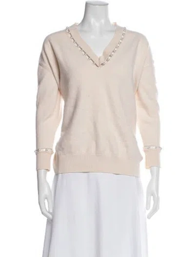 Pre-owned Givenchy Wool V-neck Sweater In Neutral