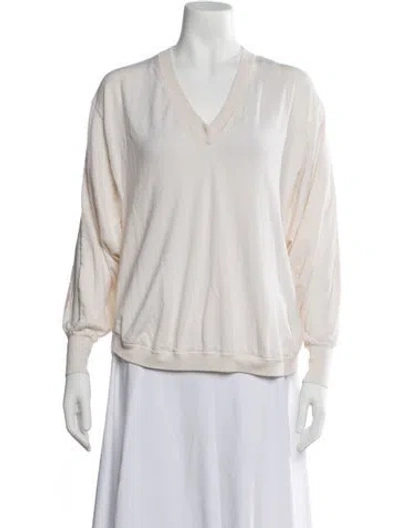 Pre-owned Givenchy Wool V-neck Sweater In Neutrals