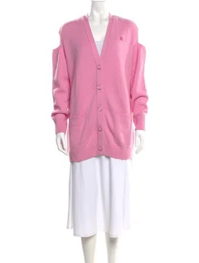 Pre-owned Givenchy Wool V-neck Sweater In Pink