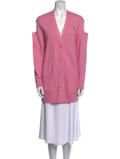 Pre-owned Givenchy Wool V-neck Sweater In Pink