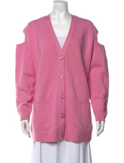 Pre-owned Givenchy Wool V-neck Sweater In Pink