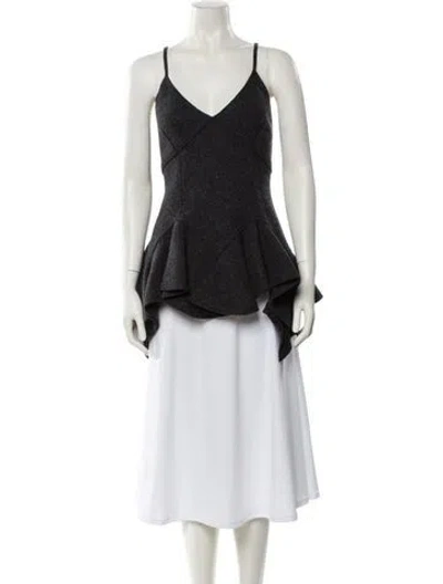 Pre-owned Givenchy Wool V-neck Top W/ Tags In Gray