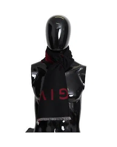 Pre-owned Givenchy Logo Scarf - Black And Red - Scarves & Shawls -size One Size