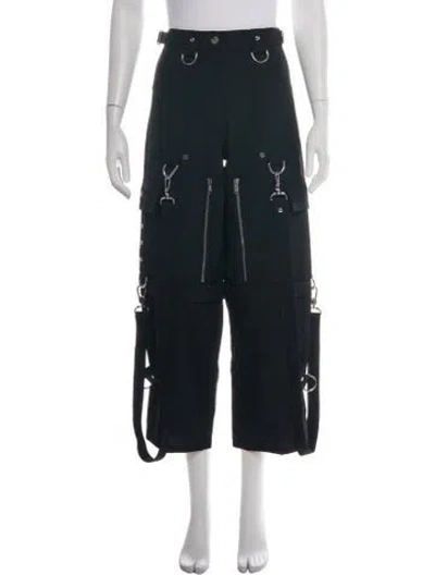 Pre-owned Givenchy Wool Wide Leg Pants In Black