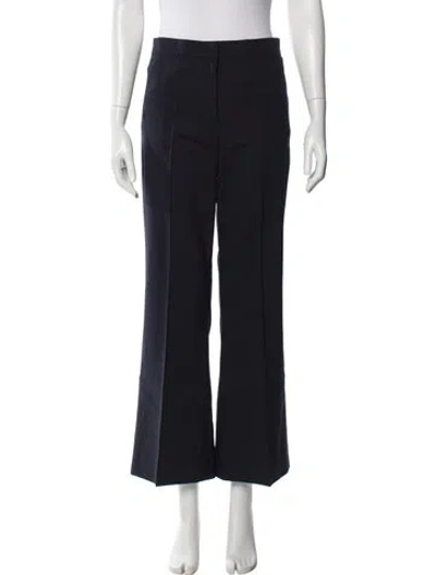 Pre-owned Givenchy Wool Wide Leg Pants In Blue