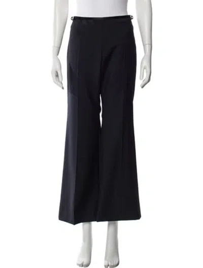 Pre-owned Givenchy Wool Wide Leg Pants In Blue