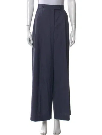Pre-owned Givenchy Wool Wide Leg Pants In Blue