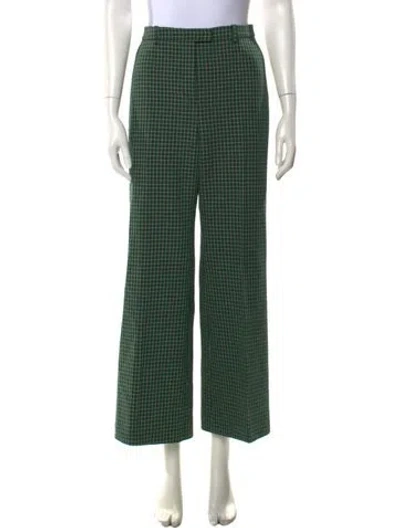 Pre-owned Givenchy Wool Wide Leg Pants In Green